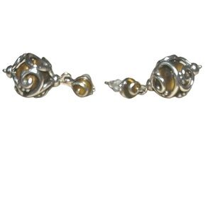 Brighton collectibles earrings sphere tigers eye